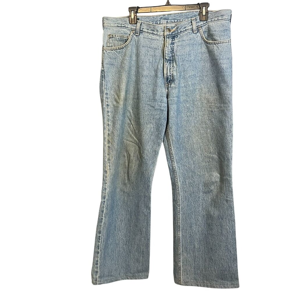 Lands End Square Rigger‎ Mens Jeans 37x30 Light Wash Relaxed Fit Denim